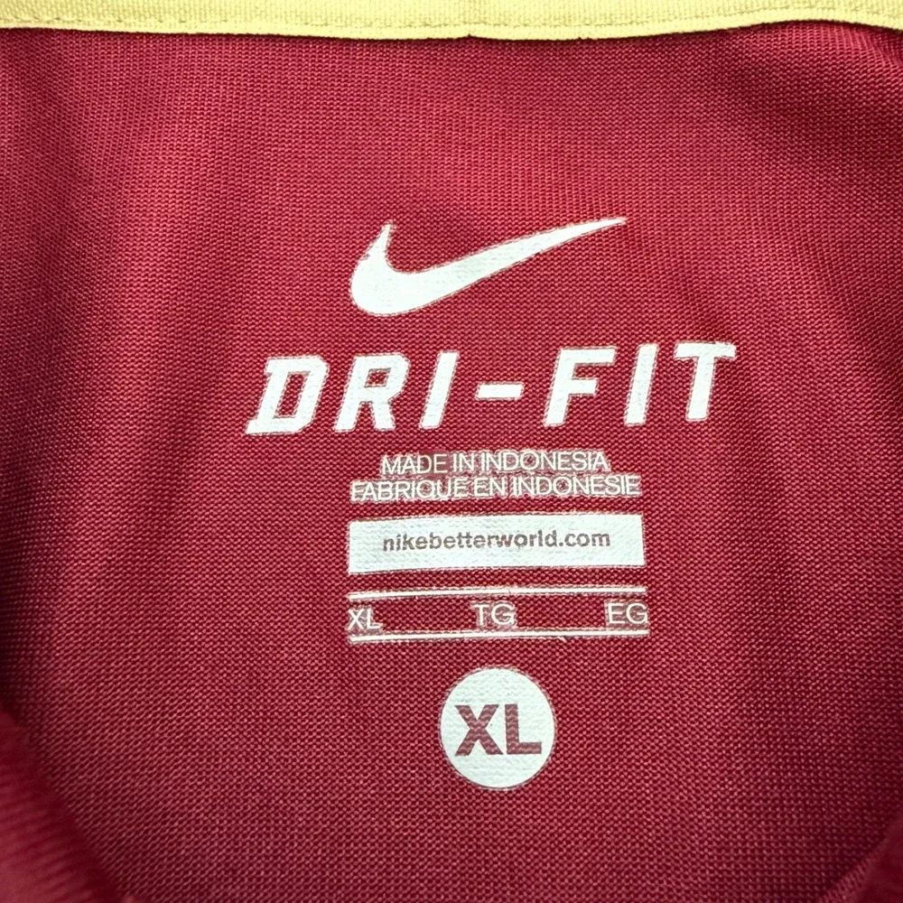 Nike Polo Shirt Mens XL Maroon Florida State FSU Dri-FIT Performance Golf 29526X